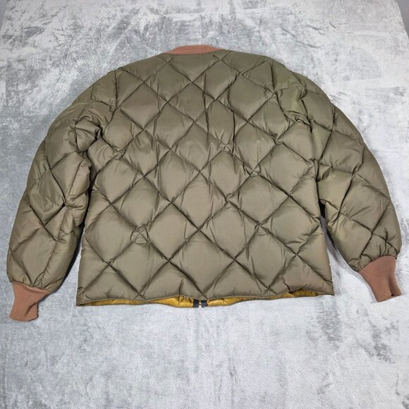 Vintage Eddie Bauer Jacket Mens Medium Green Goose Down Quilted Puffer 50s 60s - Picture 5 of 16